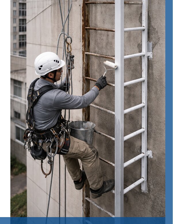 Покраска пожарных лестниц в Твери от 4892 р. | ВЫСОТНИК-Твр