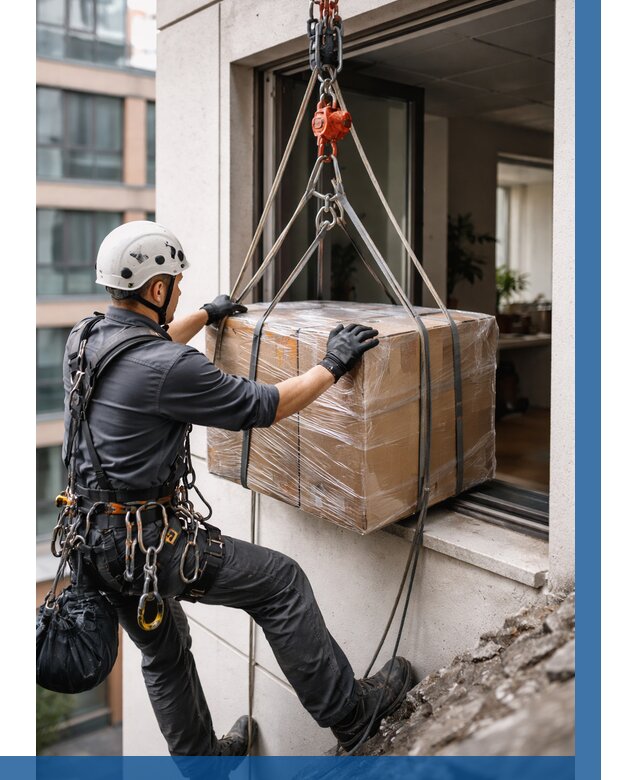 Подъем груза через окно в Твери от 4892 р. | ВЫСОТНИК-Твр