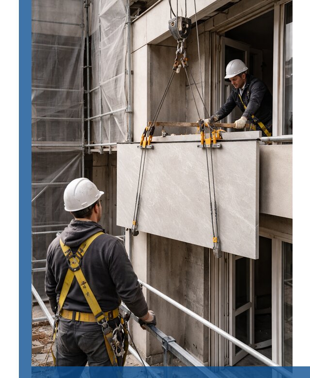 Подъем керамогранита на этаж в Твери грузчиками и техникой