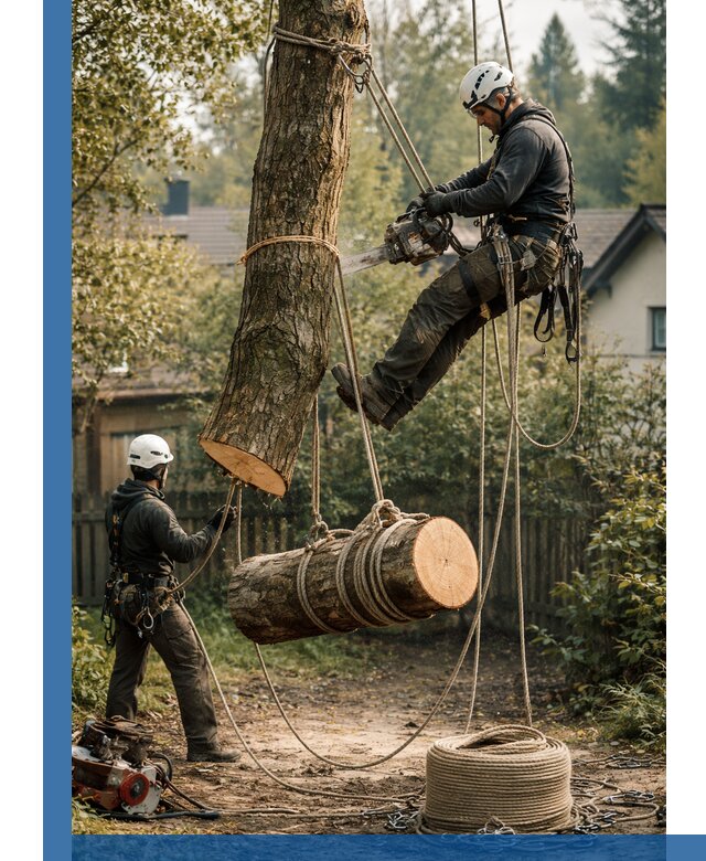 Валка деревьев частями в Твери, безопасно и аккуратно