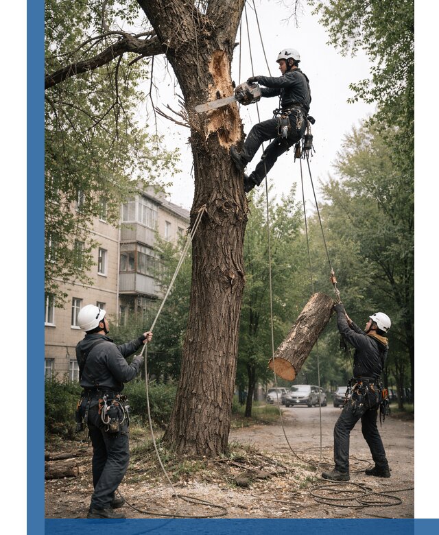 Срочное удаление аварийных деревьев в Твери с гарантией безопасности