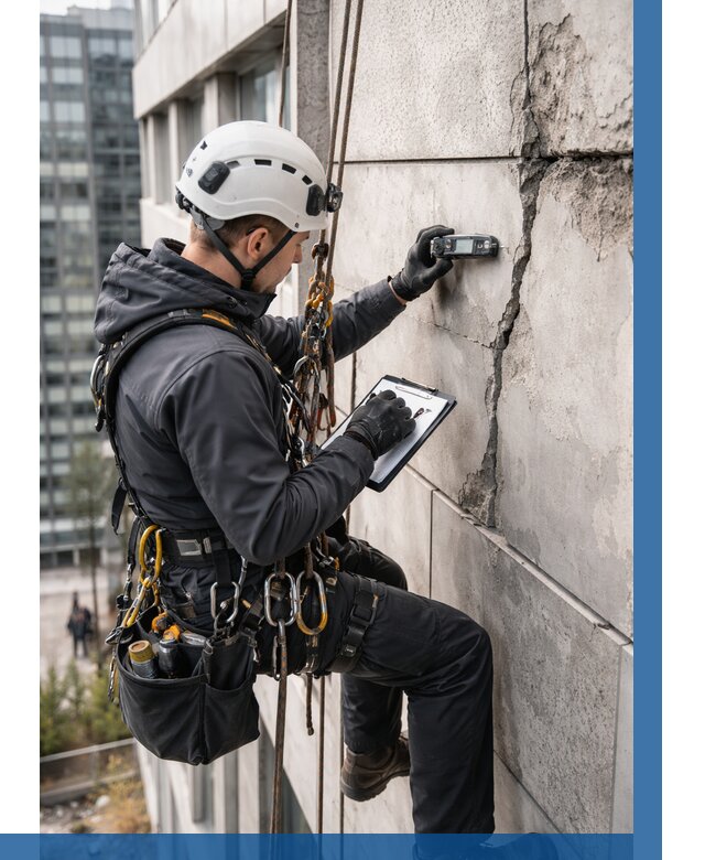 Обследование фасада альпинистами в Твери от 130 р. | ВЫСОТНИК-Твр