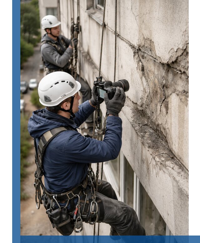 Фотофиксация дефектов фасада с высотной съемкой в Твери