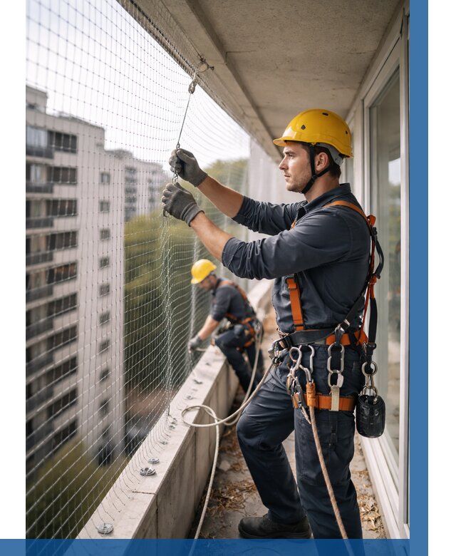 Монтаж сетки от птиц в Твери от 4892 р. | ВЫСОТНИК-Твр