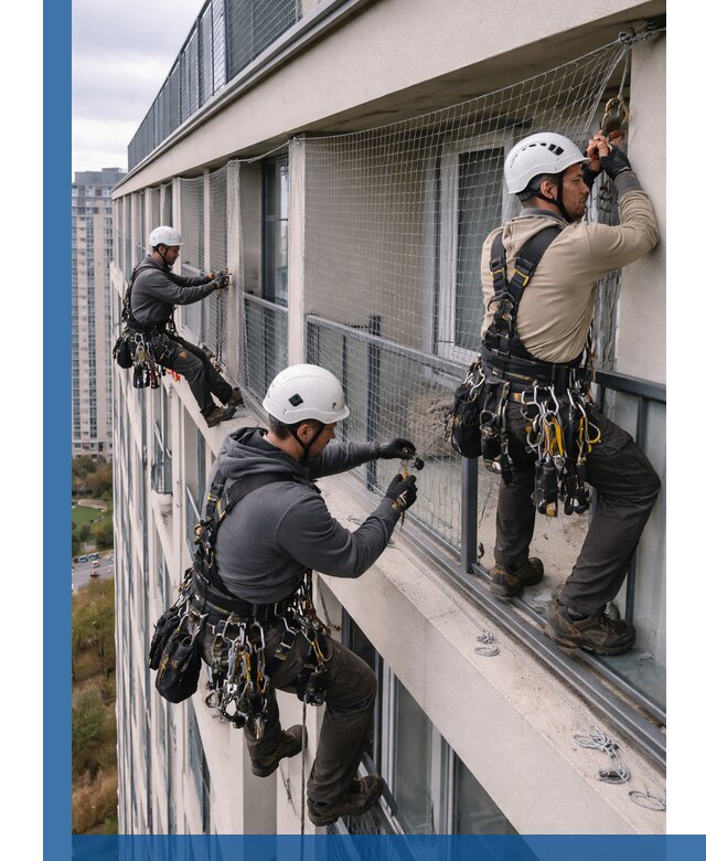 Профессиональный монтаж защитной сетки от птиц в Твери